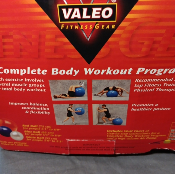VALEO 55 CM BODY BALL BALANCE YOGA BALL EXERCISE SPORT WORKOUT STABILITY W/ PUMP - Picture 2 of 4